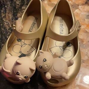 Mini Melissa kitty cat shoes. Euro 21, USA toddler 6